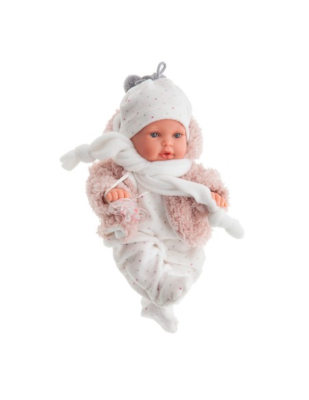 Reborn baby doll Kika with white polka dot onesie KRE11019 Antonio Juan | Futurartshop.com