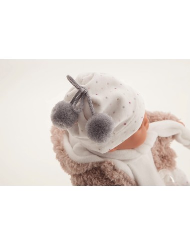 Reborn baby doll Kika with white polka dot onesie KRE11019 Antonio Juan | Futurartshop.com