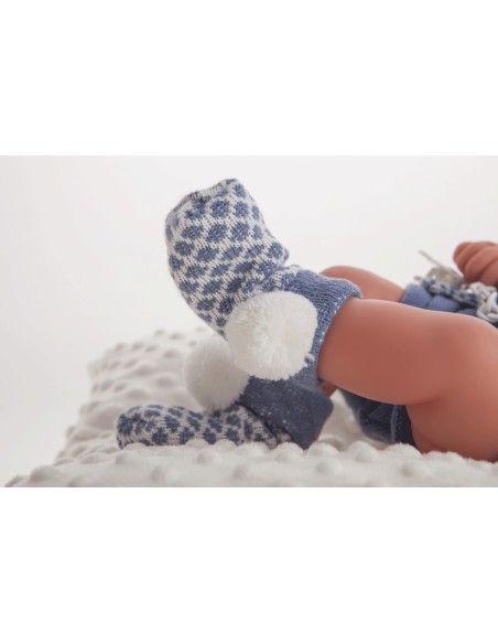 Reborn Pipo baby doll with blue onesie KRE50035 Antonio Juan | Futurartshop.com