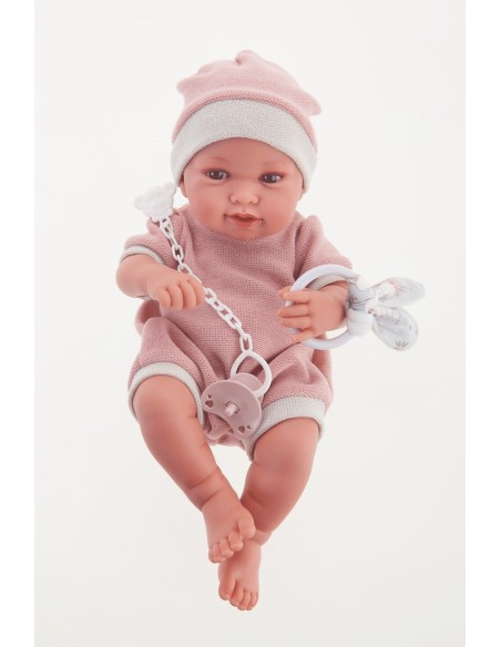 Bambolotto Reborn Pipa con sacco grigio stampa conigli KRE50159 Antonio Juan | Futurartshop.com