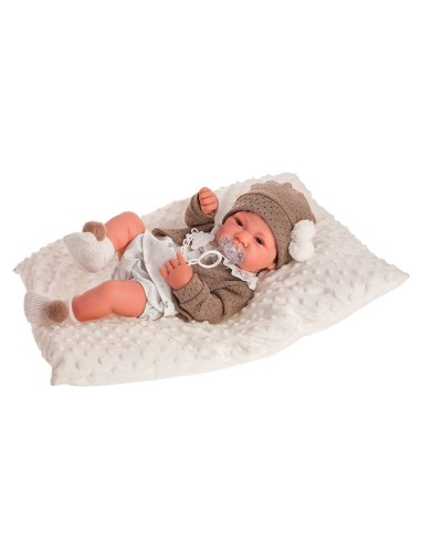 Reborn Pipo baby doll with brown onesie KRE50033 Antonio Juan | Futurartshop.com
