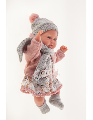 Reborn baby doll Bufanda with flower dress KRE17194 Antonio Juan | Futurartshop.com