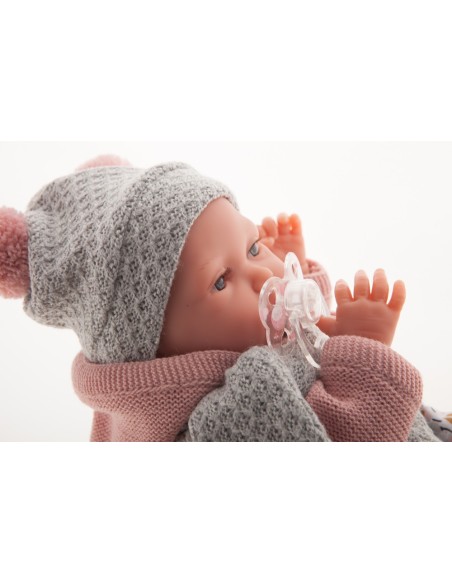 Bambolotto Reborn Bufanda con vestitino fiori KRE17194 Antonio Juan | Futurartshop.com