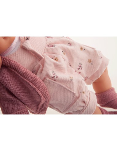Bambolotto Reborn con capelli rossi e tutina rosa a fiori KRE13144 Antonio Juan | Futurartshop.com