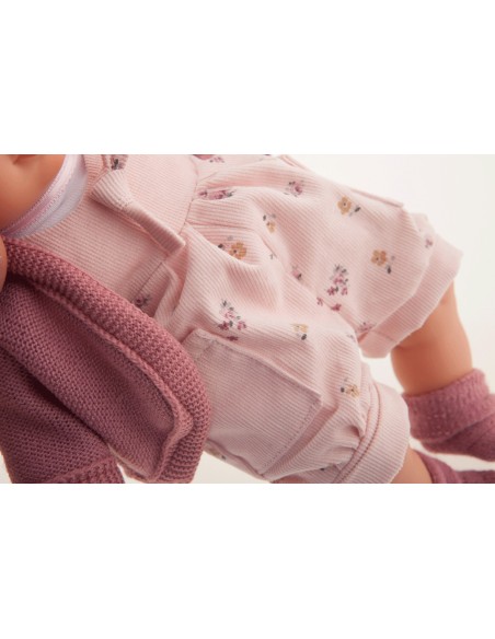 Bambolotto Reborn con capelli rossi e tutina rosa a fiori KRE13144 Antonio Juan | Futurartshop.com