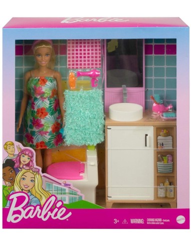 Barbie Stanza da bagno con bambola MATGTD87/GRG87 Mattel | Futurartshop.com