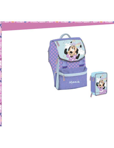 Disney Minnie school pack backpack plus pouch 3 heavenly zip CRG219030-1 Futurart | Futurartshop.com