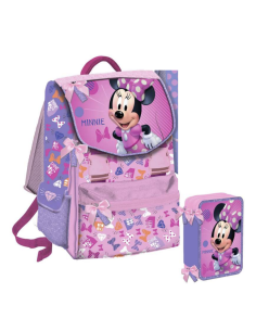 Disney Minnie School Pack Zaino più astuccio 3 zip rosa CRG219030-2 Futurart | Futurartshop.com