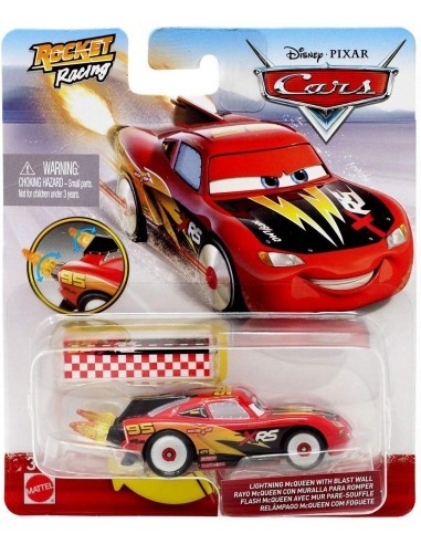 Cars XRS Roket racing vehicle Lightning McQueen with Blast wall GBLGKB87/GKB88 Mattel- Futurartshop.com
