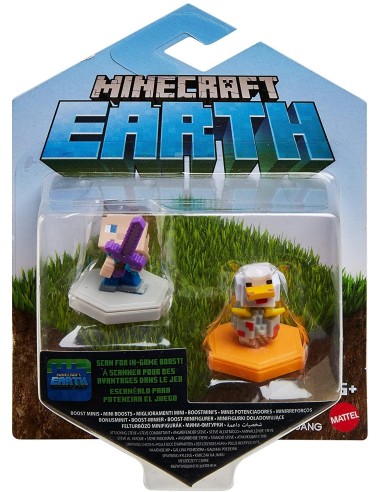 Minecraft Earth-Steve on the attack vs Gallina Ponedora GBLGKT41/GKT42 Mattel | Futurartshop.com
