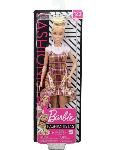 Barbie Fashionistas asymmetrical dress pink 142 TOYFBR37/GHW56 Mattel | Futurartshop.com