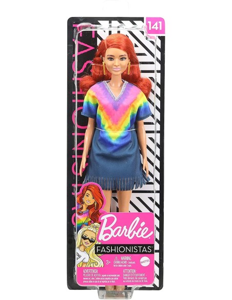 Barbie Fashionistas dress blue multicolor fringed 141 TOYFBR37/GHW55 Mattel | Futurartshop.com