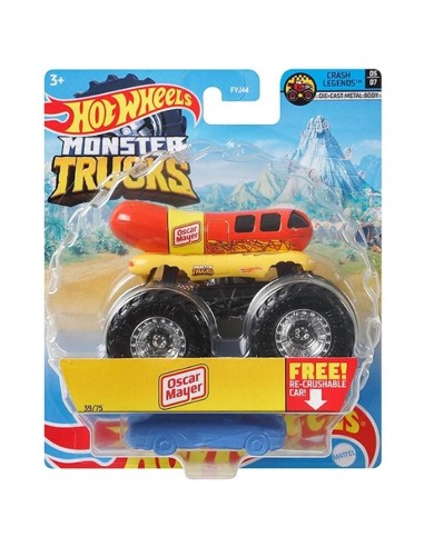 Hot Wheels Monster Trucks Oscar Mayer with car TOYFYJ44/GWJ93 Mattel | Futurartshop.com