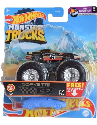Hot Wheels Monster Trucks Corvette con auto TOYFYJ44/GTH58 Mattel | Futurartshop.com