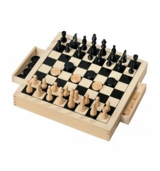 Las damas y el ajedrez de madera de 30 x 30 GG95001 Grandi giochi- Futurartshop.com