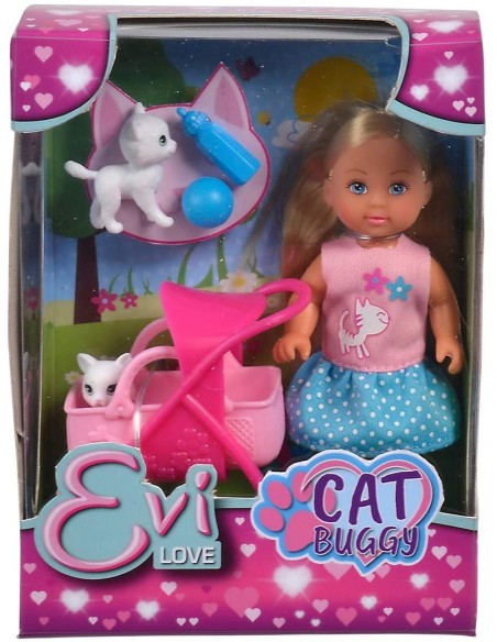 Evi Love Mini Doll Cat Buggy SIM105733348 Simba Toys | Futurartshop.com