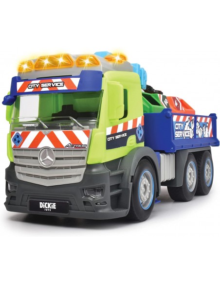 Dickie-Mercedes Action Truck Ekologia ciężarówka ze światłami i dźwiękami SIM203745015 Simba Toys- Futurartshop.com