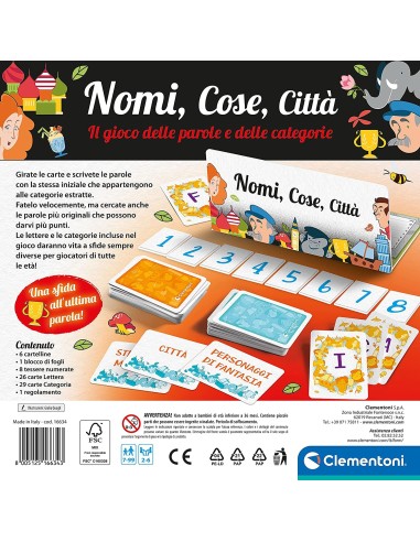 Names Things city boxed game CLE16634 Clementoni | Futurartshop.com