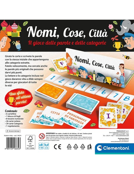 Nomi cose Città gioco in scatola CLE16634 Clementoni | Futurartshop.com
