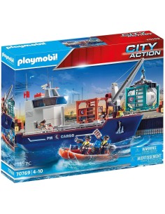 PlayMobil City Action 70769 - Nave da carico con container PLA70769 Playmobil | Futurartshop.com