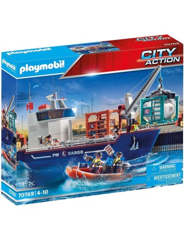 PlayMobil City Action 70769-cargo ship with container PLA70769 Playmobil | Futurartshop.com
