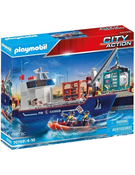 PlayMobil City Action 70769-cargo ship with container PLA70769 Playmobil | Futurartshop.com