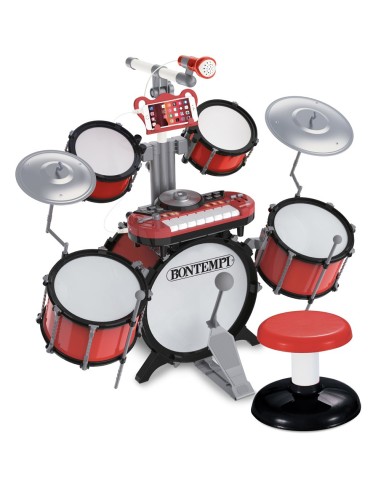 Batteria con tastiera elettronica DJ microfono e sgabello BON52 4200 Bontempi | Futurartshop.com