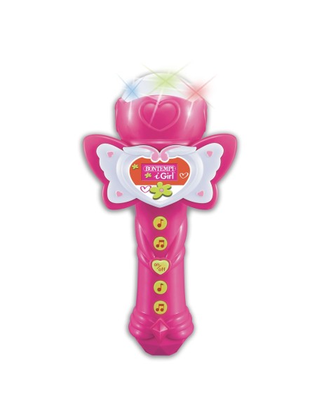 Microfono karaoke rosa con effetti luminosi BON41 2071 Bontempi | Futurartshop.com