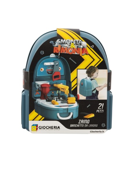 Disassemble and reassemble tool backpack with 21 accessories GIOGGI190301 Giochi Preziosi | Futurartshop.com