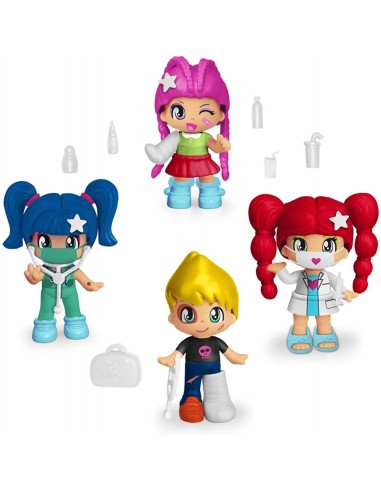 PinyPon 4 Personaggi Tema Medico e Paziente FAM700016650 Famosa | Futurartshop.com