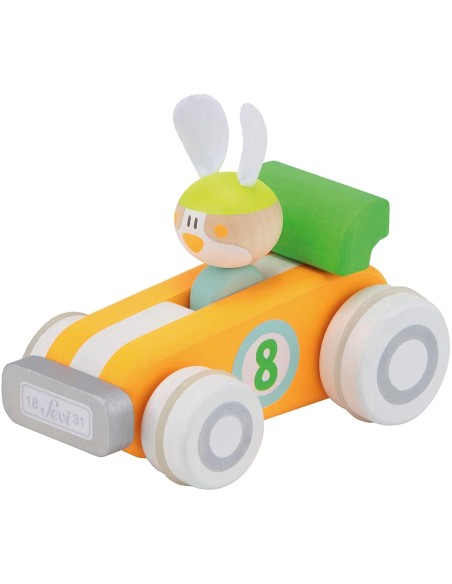 Modular wooden car with Bunny TRU83038 Trudi | Futurartshop.com