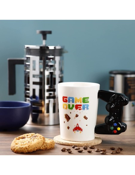 Game over mug with handle in The Shape of controller-350ml PUCMUG318 Futurart | Futurartshop.com