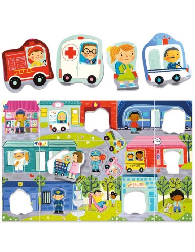 Puzzle Costruisci la città - Play City Ecoplay HEAMU28474 Headu | Futurartshop.com