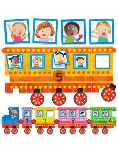 Puzzle 123 Small Train - Ecopla Puzzle HEAMU28566 Headu | Futurartshop.com
