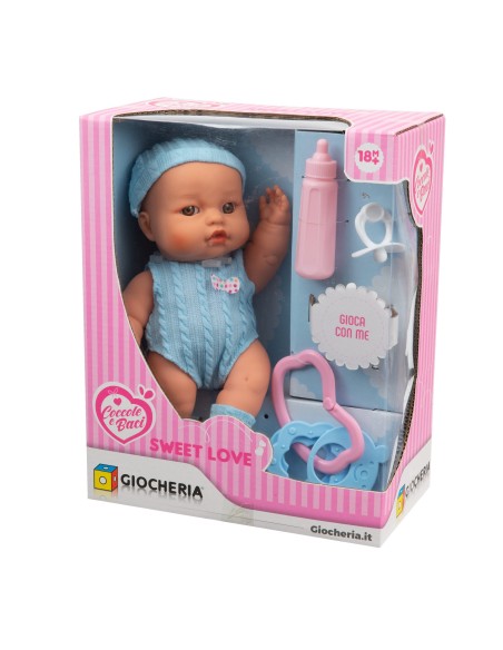 Cuddling and kissing-baby doll with sweet love rattle GEFGGI190193 Giochi Preziosi | Futurartshop.com
