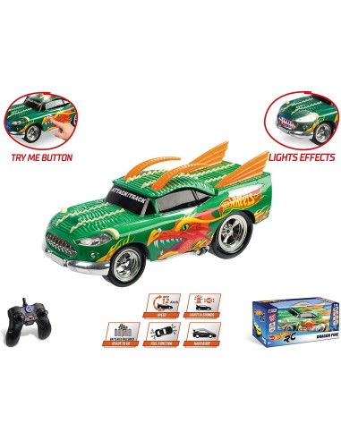 Hot wheels-1:16 Scale Radio Controlled Dragon Fire machine WON63506 Mondo | Futurartshop.com