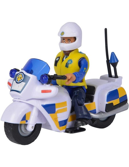 Sam The Fireman-Malcolm on the police motorcycle SIM109251092038 Simba Toys | Futurartshop.com