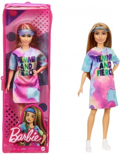Barbie Fashionistas con vestito multicolore e visiera 159 TOYFBR37/GRB51 Mattel-Futurartshop.com