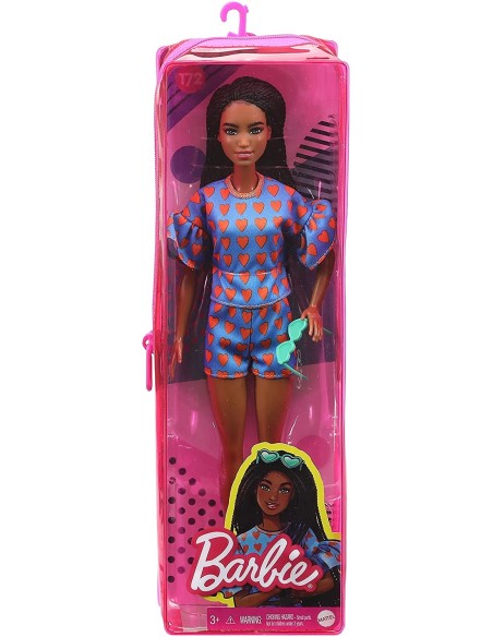 Barbie Fashionistas con vestito azzurro a cuori 172 TOYFBR37/GRB63 Mattel | Futurartshop.com