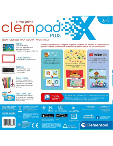 Clementoni-min första Clempad plus 8 tum CLE16629 Clementoni- Futurartshop.com