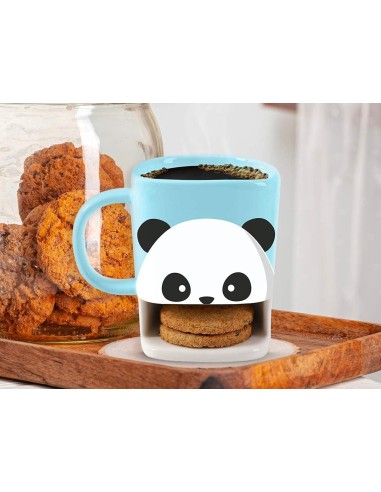 Ceramic mug with pannda cookie holder 250ml TOTXL1902 Futurart | Futurartshop.com