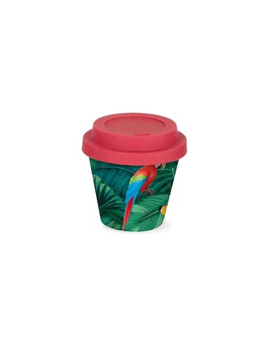 Mini tazza in bambù con uccelli tropicali 90 ml TOTID0129 Futurart | Futurartshop.com