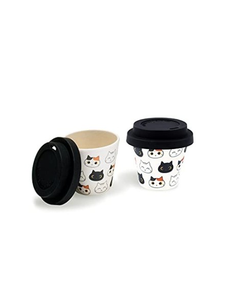 Mini bamboo mug with cats 90ml China manufacturer TOTID0133 Futurart | Futurartshop.com