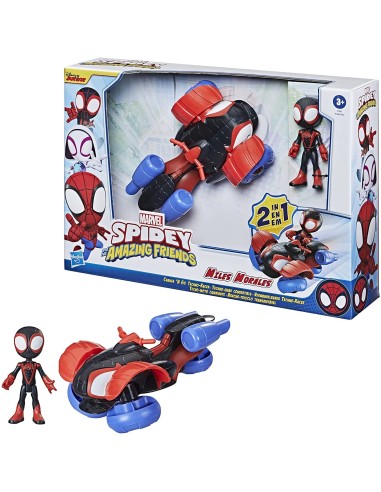 Spidey Miles Morales Techno Racer - Veicolo convertibile 2 in 1 HASF1463/F1945 Hasbro | Futurartshop.com