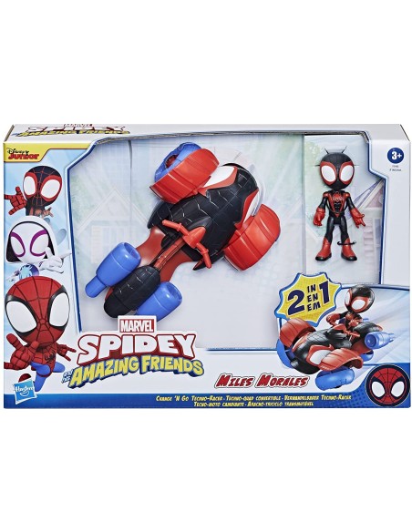 Spidey Miles Morales Techno Racer - Veicolo convertibile 2 in 1 HASF1463/F1945 Hasbro | Futurartshop.com