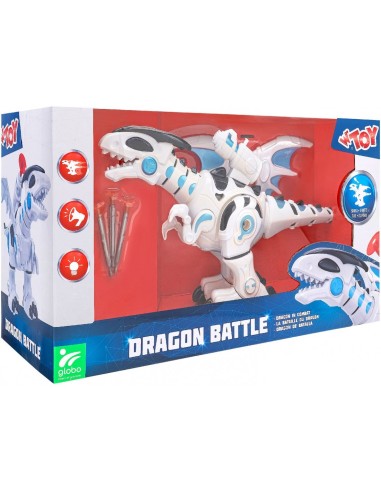 Dragon Battle - Drago bianco cammina e spara GLO40710 Globo | Futurartshop.com