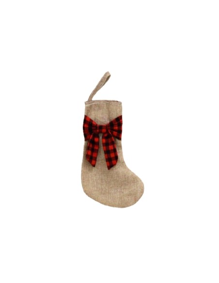 Befana jute stocking with bow 29 cm DUE96216 Futurart | Futurartshop.com