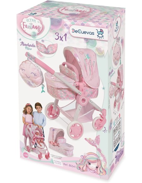 Carrozzina 3 in1 pieghevole design sirena KRE80541 Kreativa | Futurartshop.com