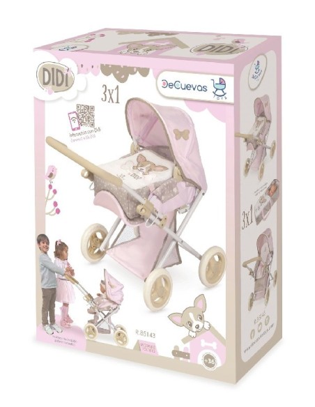 Carrozzina 3 in 1 pieghevole design cagnolino KRE85143 Kreativa | Futurartshop.com