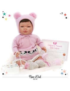 Bambola Reborn Sandra Panda con Coperta Rosa NIN7302 Nines | Futurartshop.com